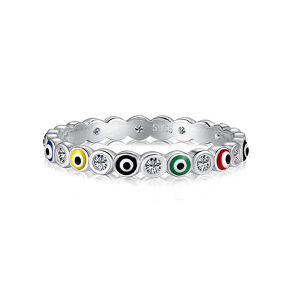[Glimmer Jewelry]Sparkling Vibrant Round Shape Daily Ring