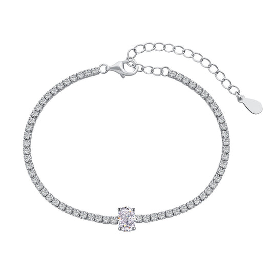 [Glimmer Jewelry]0.75 Carat Exquisite Oval Cut Daily Bracelet