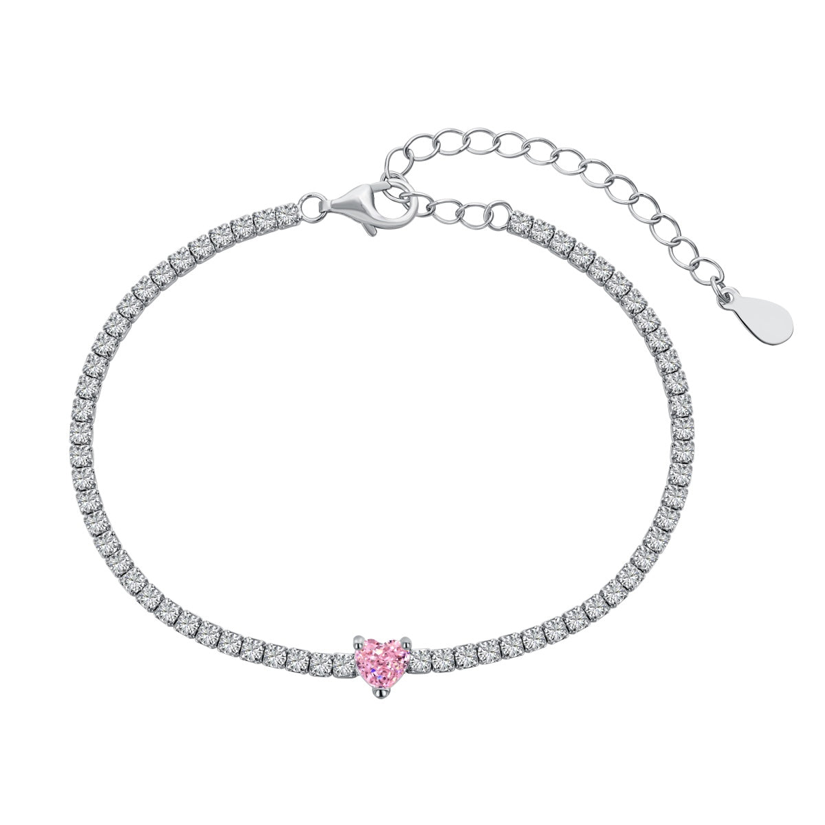 [Glimmer Jewelry]0.5 Carat Elegant Romantic Heart Shape Lover Bracelet