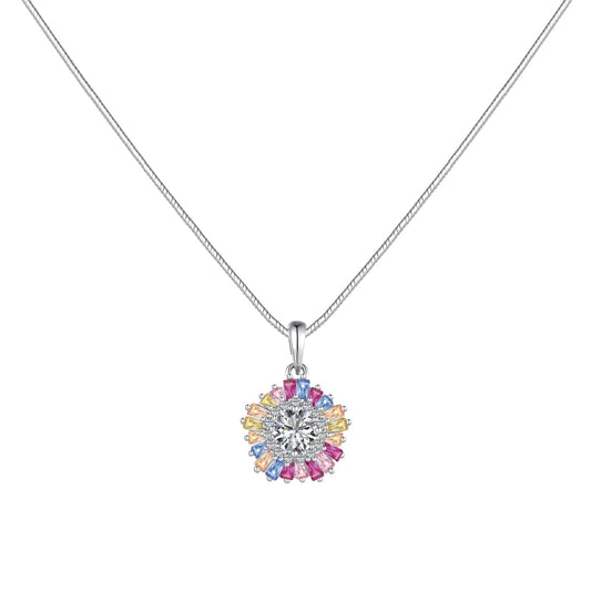 [Glimmer Jewelry]Charming Flower Colorful Necklace