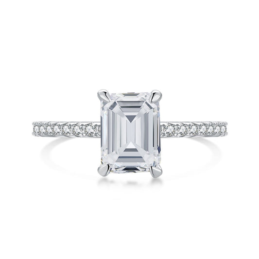 [Glimmer Jewelry]2.0 Carat Scintillating Ornate Radiant Cut Party Ring
