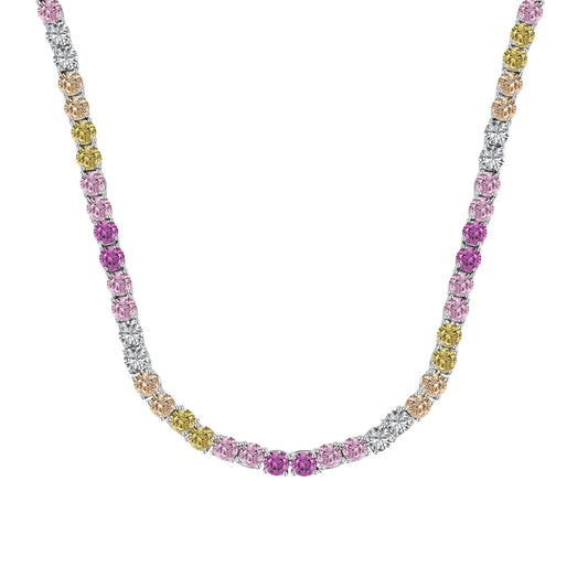 [Glimmer Jewelry]Delicate Colorful Tennis Necklace