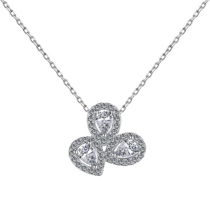 [Glimmer Jewelry]Elegant Flower Shape Pear Cut Necklace