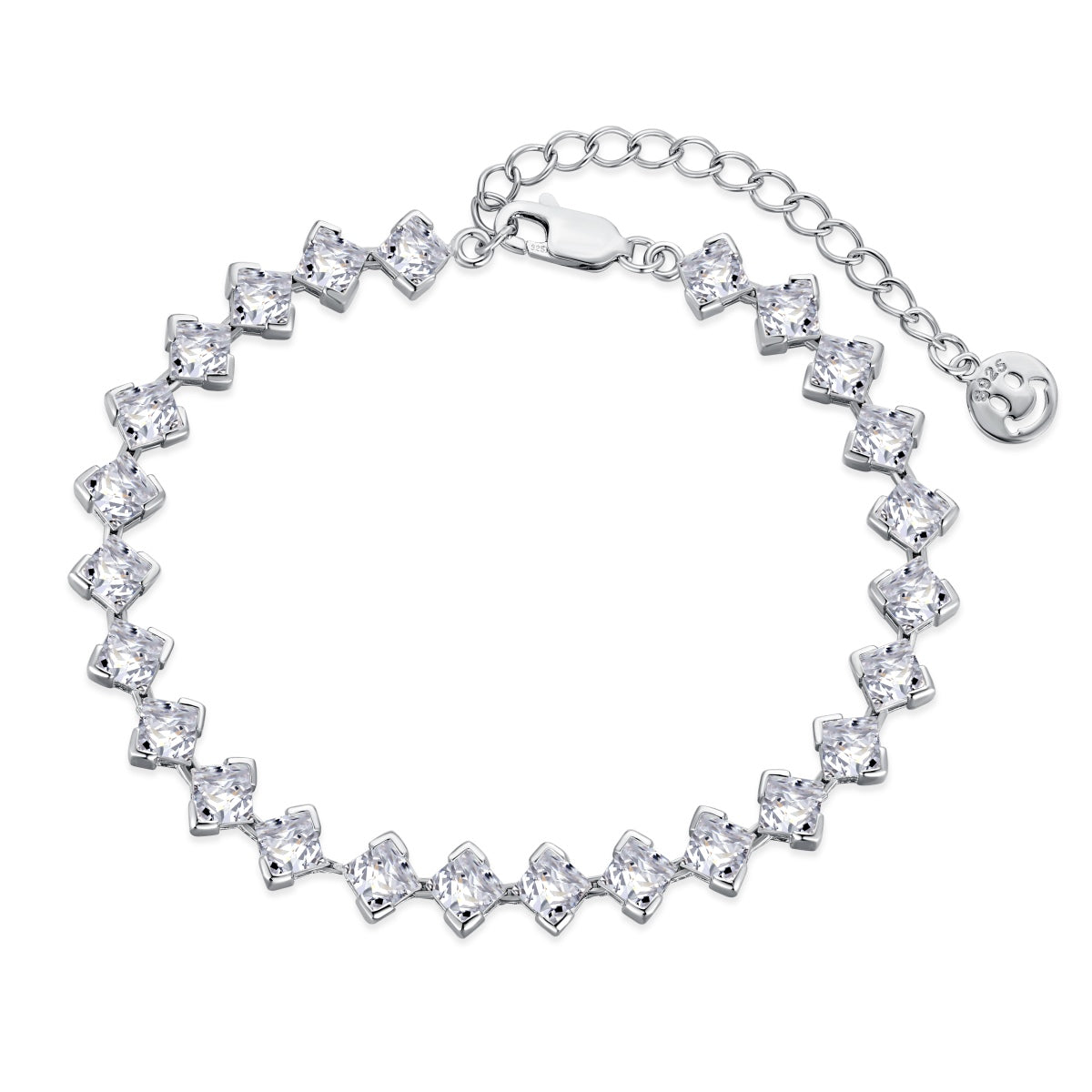 [Glimmer Jewelry]0.5カラット 装飾的なプリンセスカット デイリーブレスレット