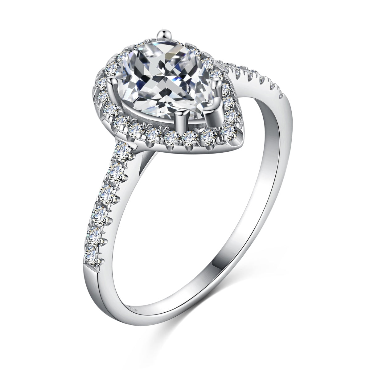 [Glimmer Jewelry]1.0 Carat Luxurious Resplendent Water Drop Shape Wedding Ring