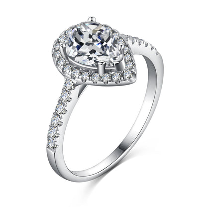 [Glimmer Jewelry]1.0 Carat Luxurious Resplendent Water Drop Shape Wedding Ring