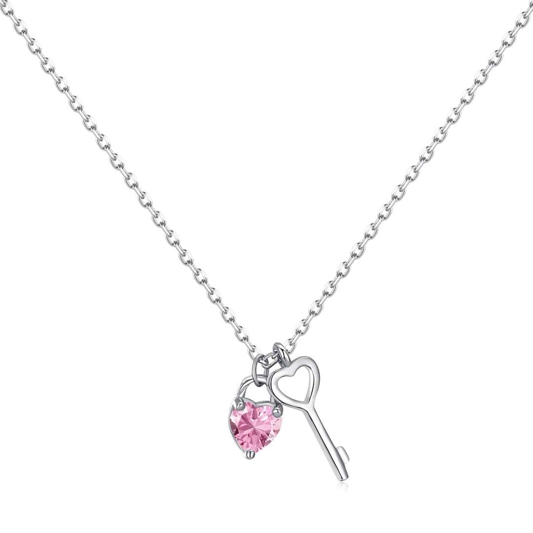 [Glimmer Jewelry]Unique Heart Shape Key Pendent Necklace
