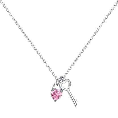 [Glimmer Jewelry]Unique Heart Shape Key Pendent Necklace