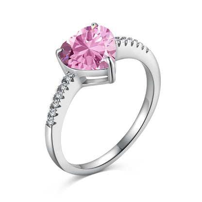 [Glimmer Jewelry]2.0 Carat Dazzling Lustrous Heart Cut Lover Ring