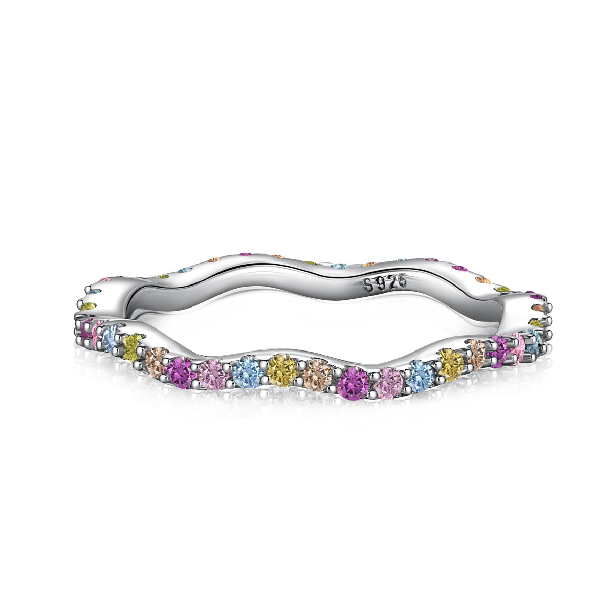 [Glimmer Jewelry]デイティ カラフル ラウンドカット パーティーリング