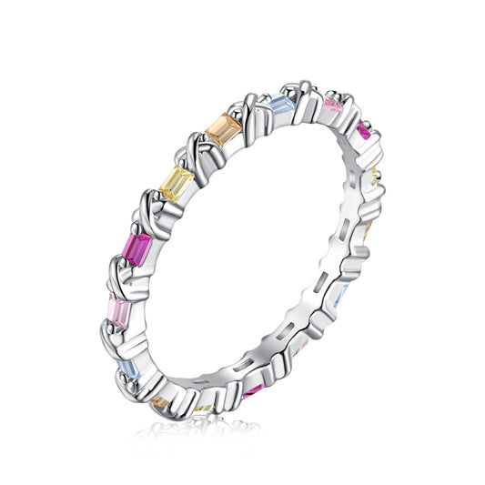 [Glimmer Jewelry]Charming Colorful Round Cut Daily Ring