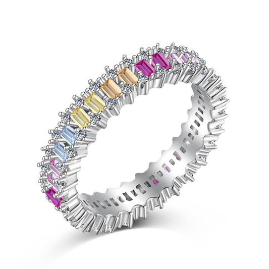[Glimmer Jewelry]Splashy Ornate Emerald Cut Cocktail Ring