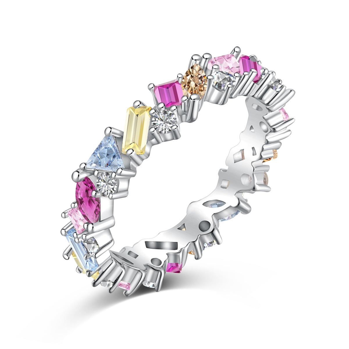 [Glimmer Jewelry]Dazzling Polychromatic Multi cut Daily Ring