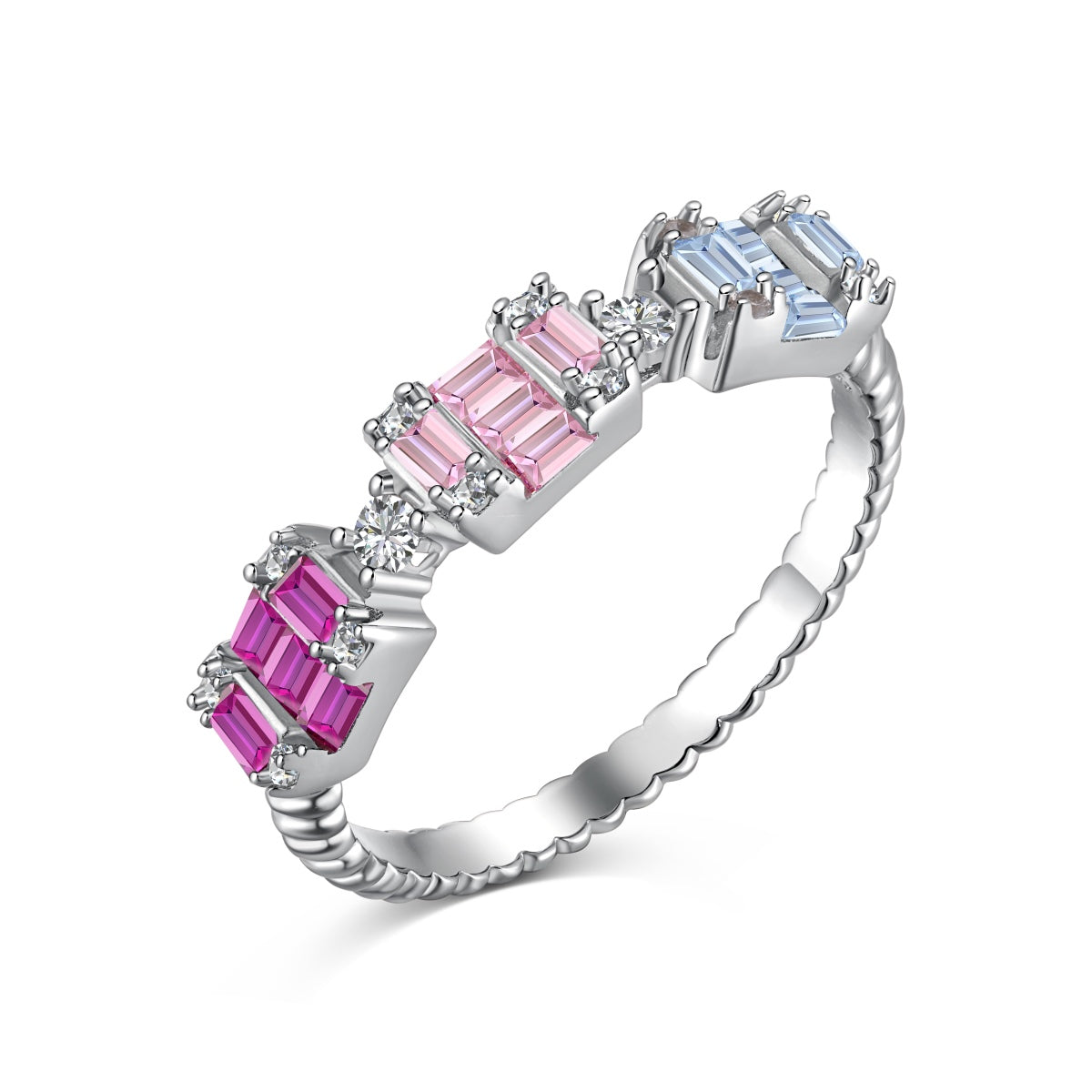 [Glimmer Jewelry]Unique Colorful Emerald Cut Party Ring