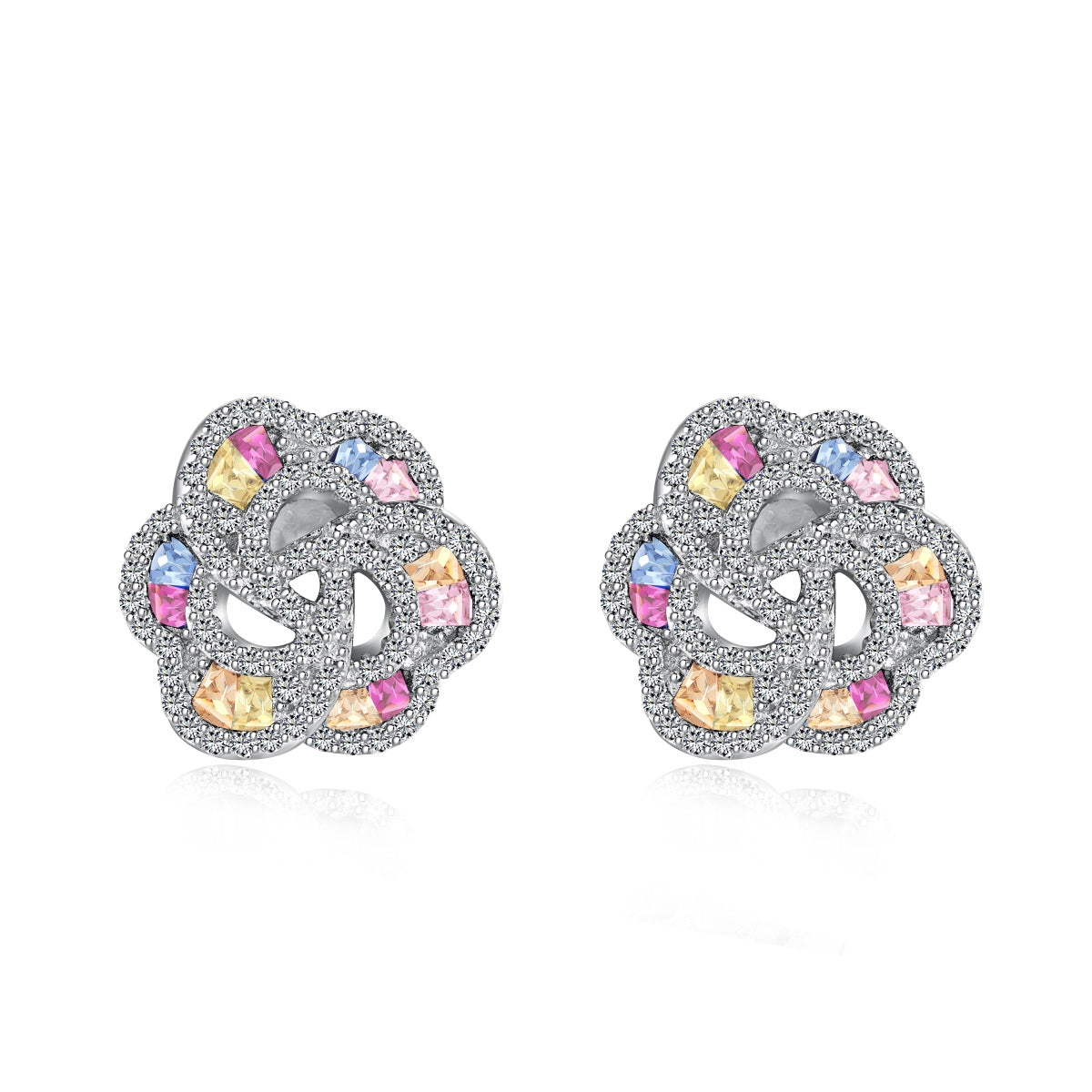 [Glimmer Jewelry]Exquisite Flower Shape Daily Earrings