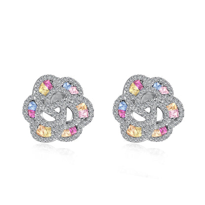 [Glimmer Jewelry]Exquisite Flower Shape Daily Earrings