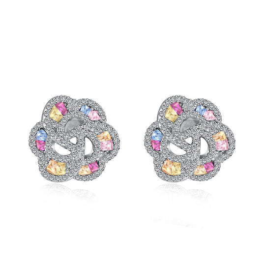 [Glimmer Jewelry]Exquisite Flower Shape Daily Earrings