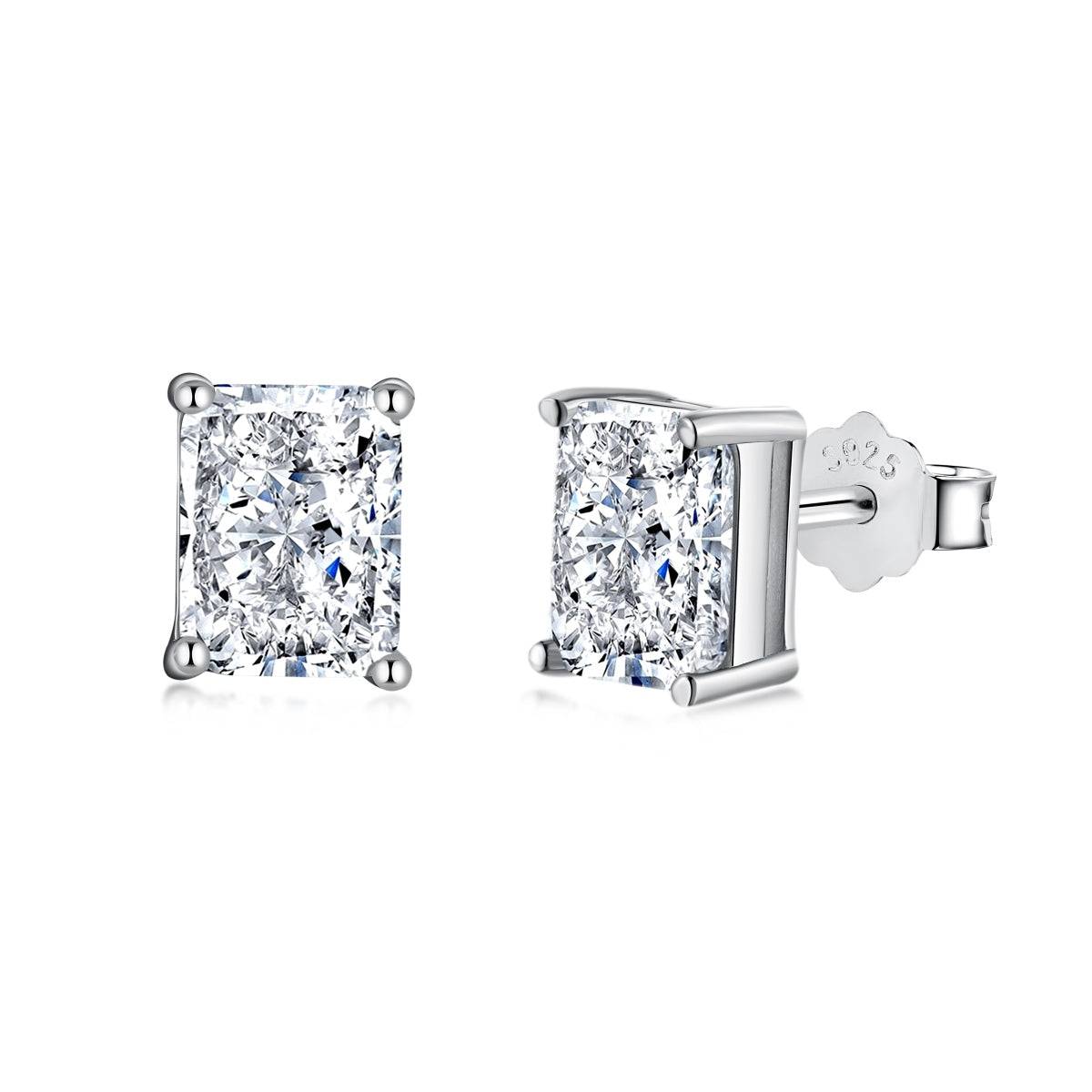 [Glimmer Jewelry]Radiant Luxurious Princess Cut Daily Earrings