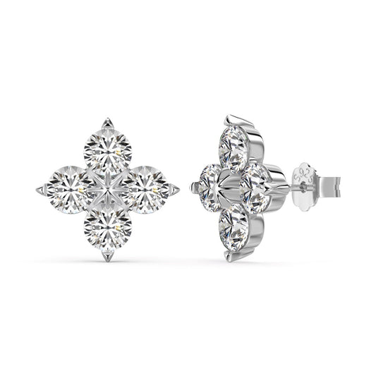 [Glimmer Jewelry]Four-Leaf Clover Eight-Pointed Star Earrings