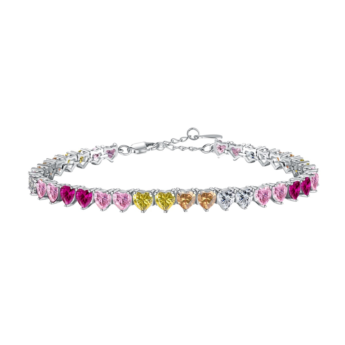 [Glimmer Jewelry]Luxurious Colorful Romantic Heart Shape Lover Bracelet