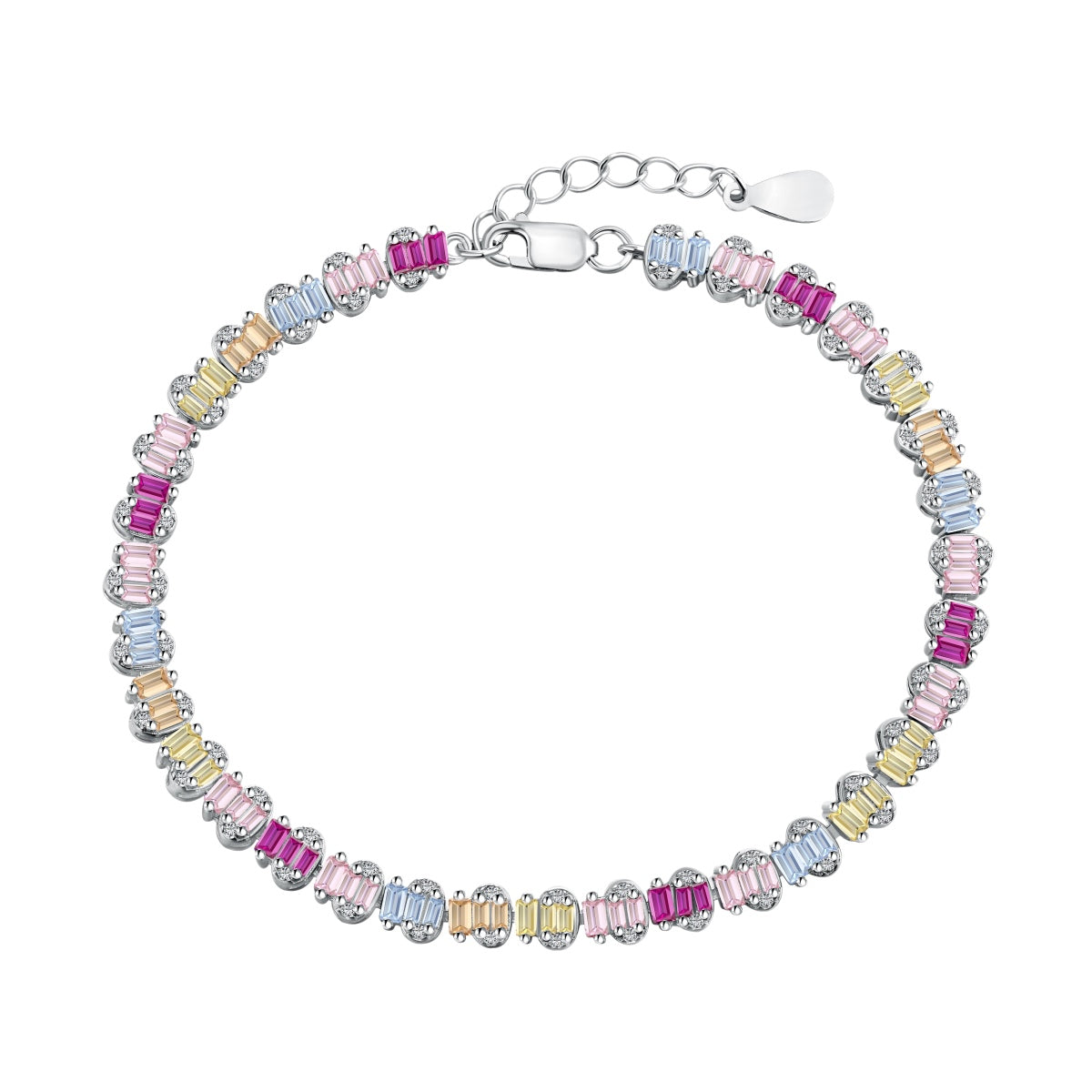 [Glimmer Jewelry]Delicate Colorful Emerald Cut Party Bracelet