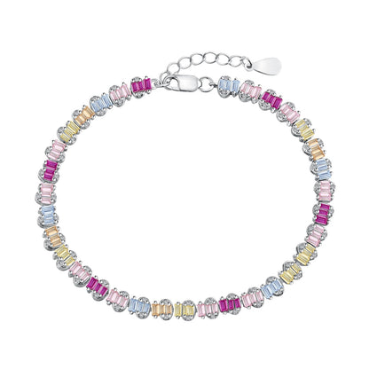 [Glimmer Jewelry]Delicate Colorful Emerald Cut Party Bracelet
