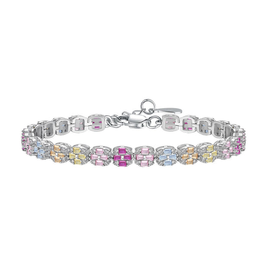 [Glimmer Jewelry]Delicate Colorful Emerald Cut Daily Bracelet