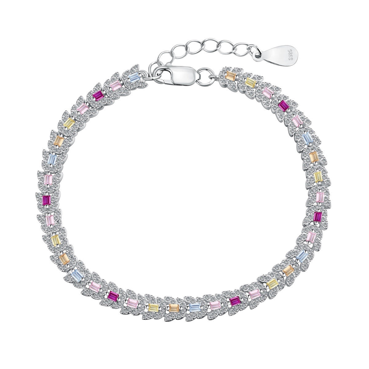 [Glimmer Jewelry]Delicate Colorful Multi Cut Daily Bracelet