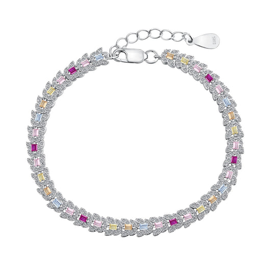 [Glimmer Jewelry]Delicate Colorful Multi Cut Daily Bracelet