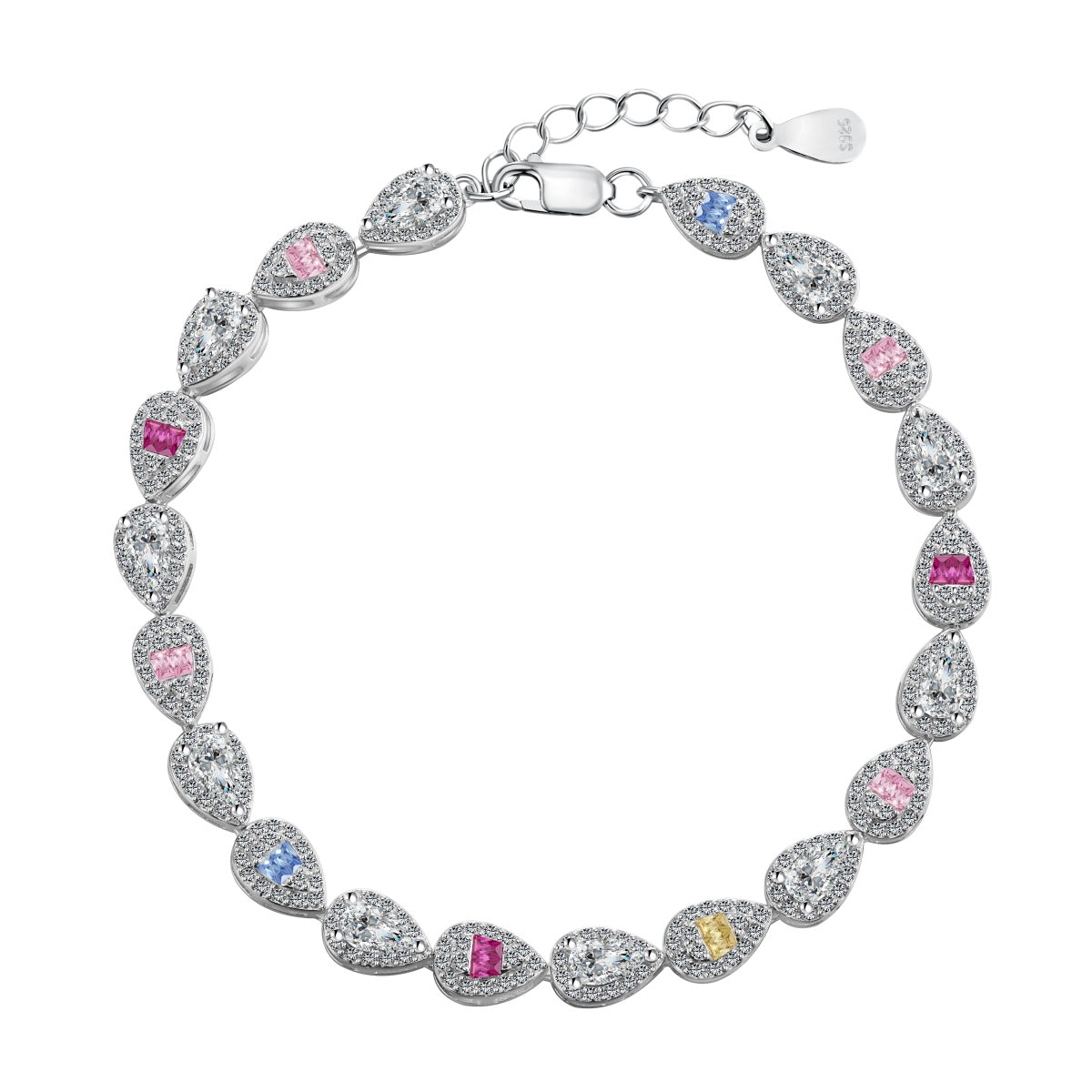 [Glimmer Jewelry]0.25 Carat Radiant Water Drop Shape Daily Bracelet