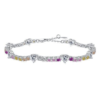 [Glimmer Jewelry]Romantic Heart Shape Round Cut Lover Bracelet