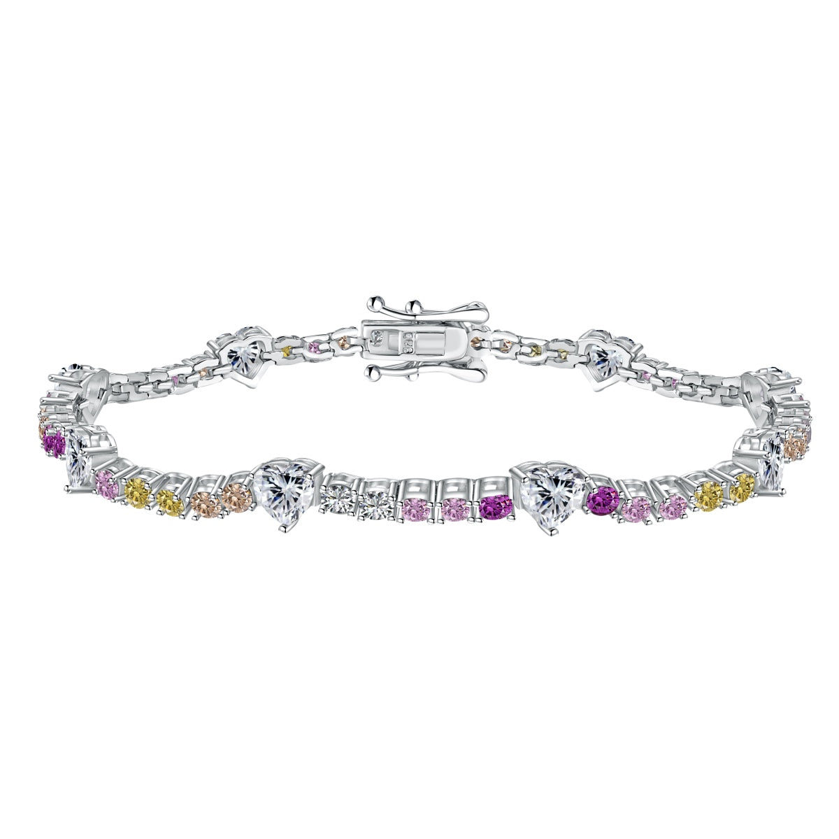 [Glimmer Jewelry]Romantic Heart Shape Round Cut Lover Bracelet