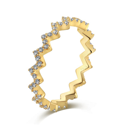 [Glimmer Jewelry]Delicate Enchanting Wave Shape Daily Ring