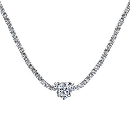 [Glimmer Jewelry]2.0 Carat Sparkling Tennis Heart Cut Necklace