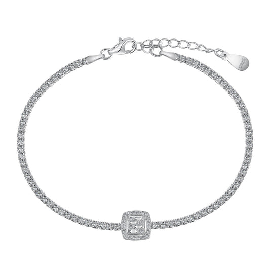 [Glimmer Jewelry]Luxurious Dazzling Square Shape Banquet Bracelet