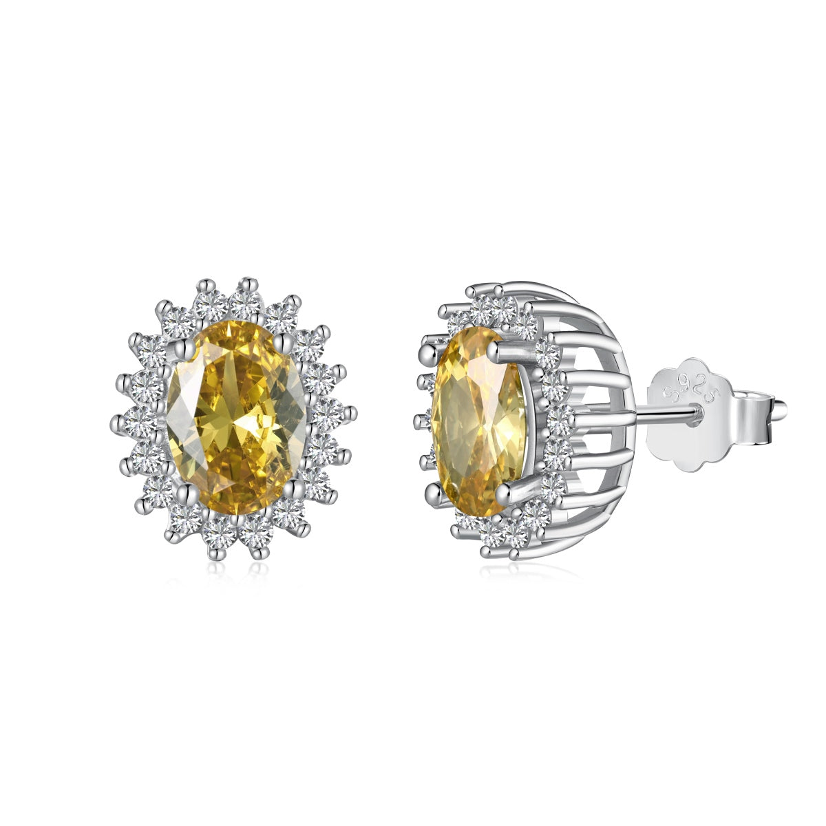 [Glimmer Jewelry]Delicate Radiant Oval Cut Daily Earrings