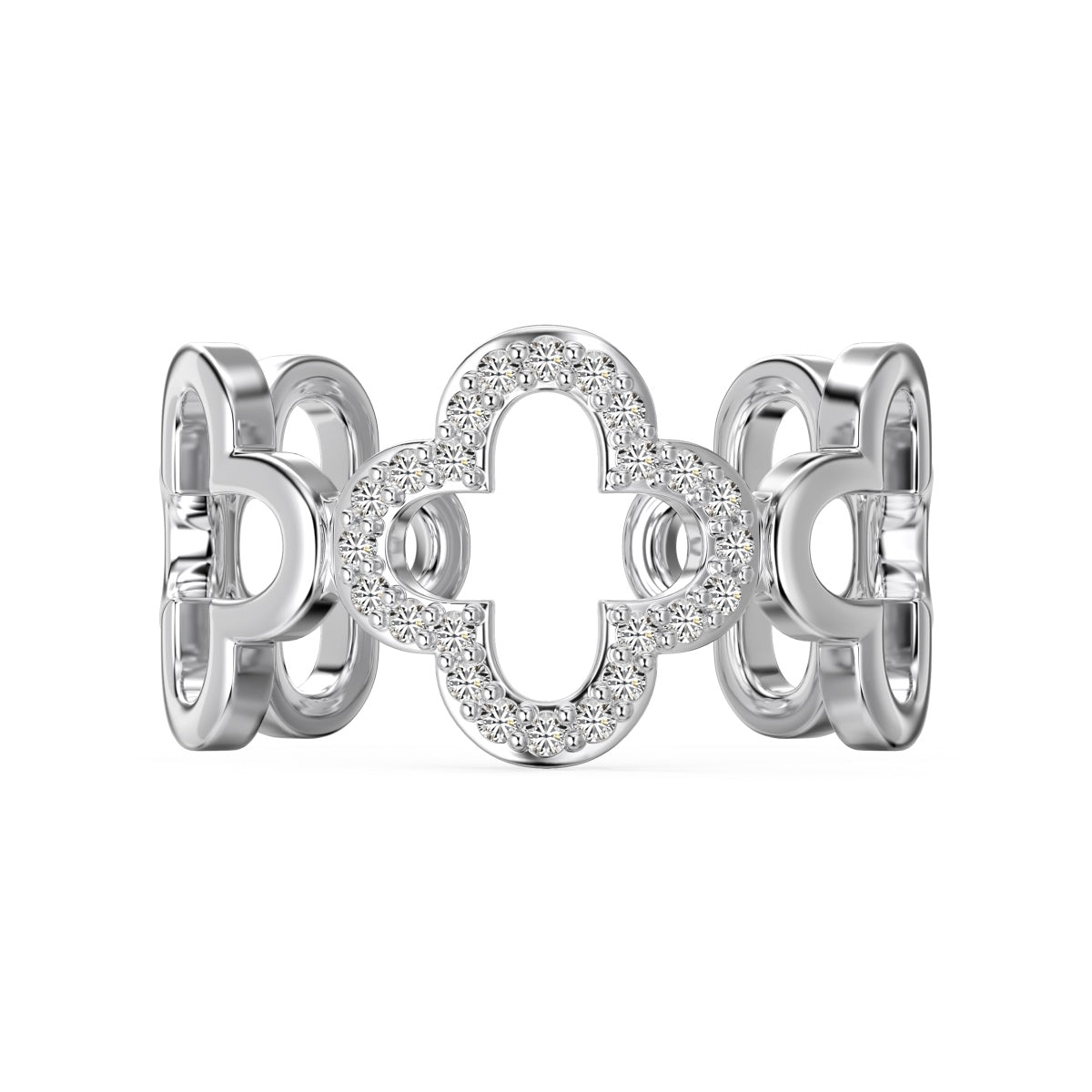[Glimmer Jewelry]中抜きデザイン 四つ葉のクローバー型リング
