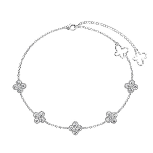 [Glimmer Jewelry]Four-Leaf Clover Hollow Butterfly Bracelet