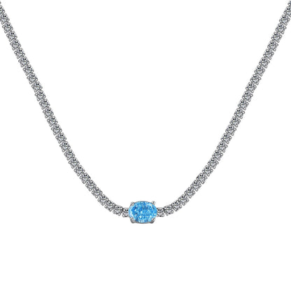 [Glimmer Jewelry]1.0 Carat Shining Oval Cut Necklace