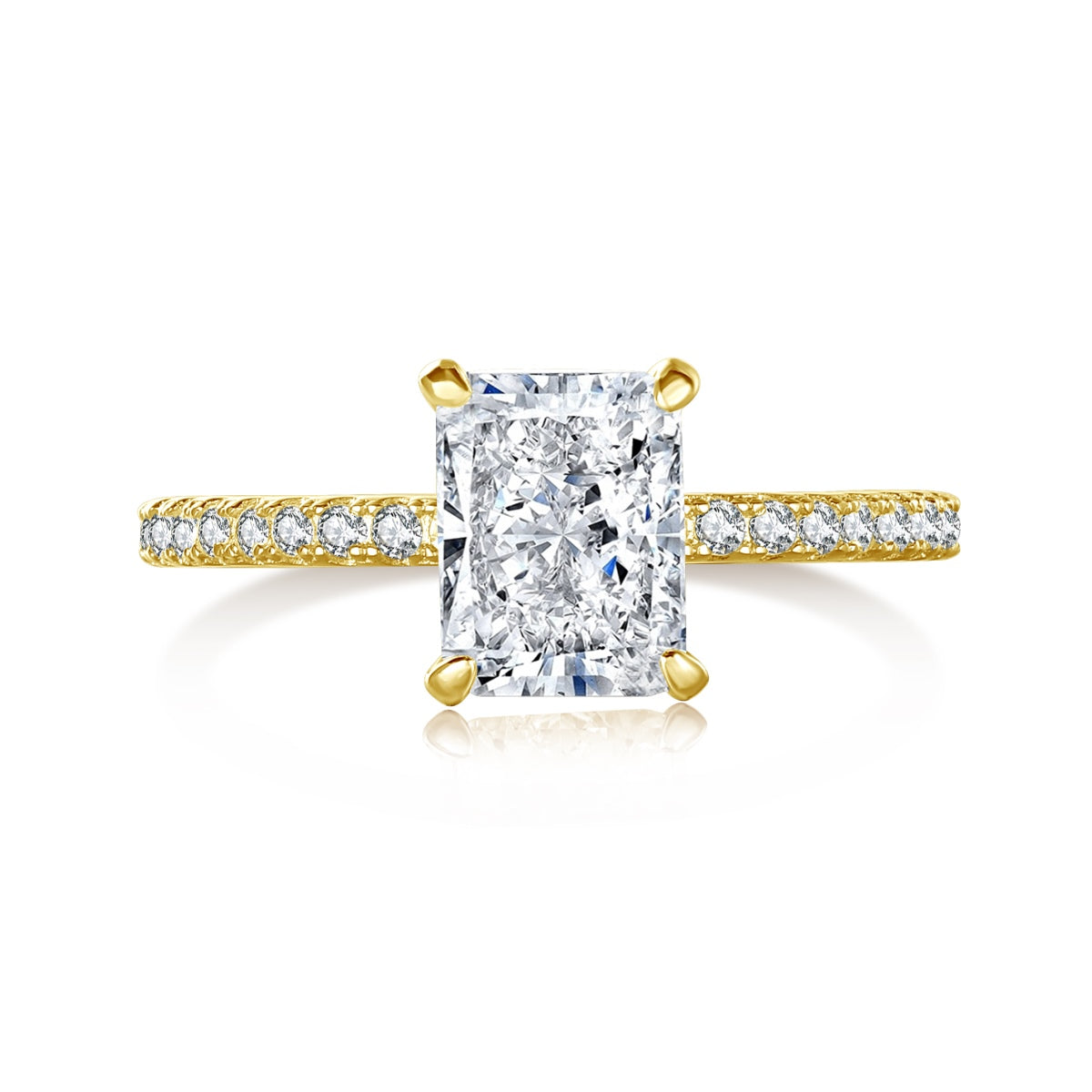 [Glimmer Jewelry]2.0 Carat Dazzling Sparkling Radiant Cut Party Ring