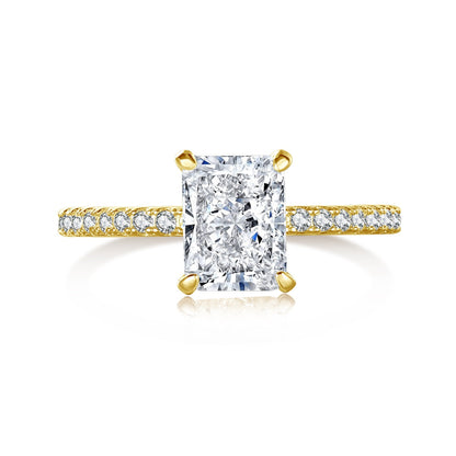 [Glimmer Jewelry]2.0 Carat Dazzling Sparkling Radiant Cut Party Ring
