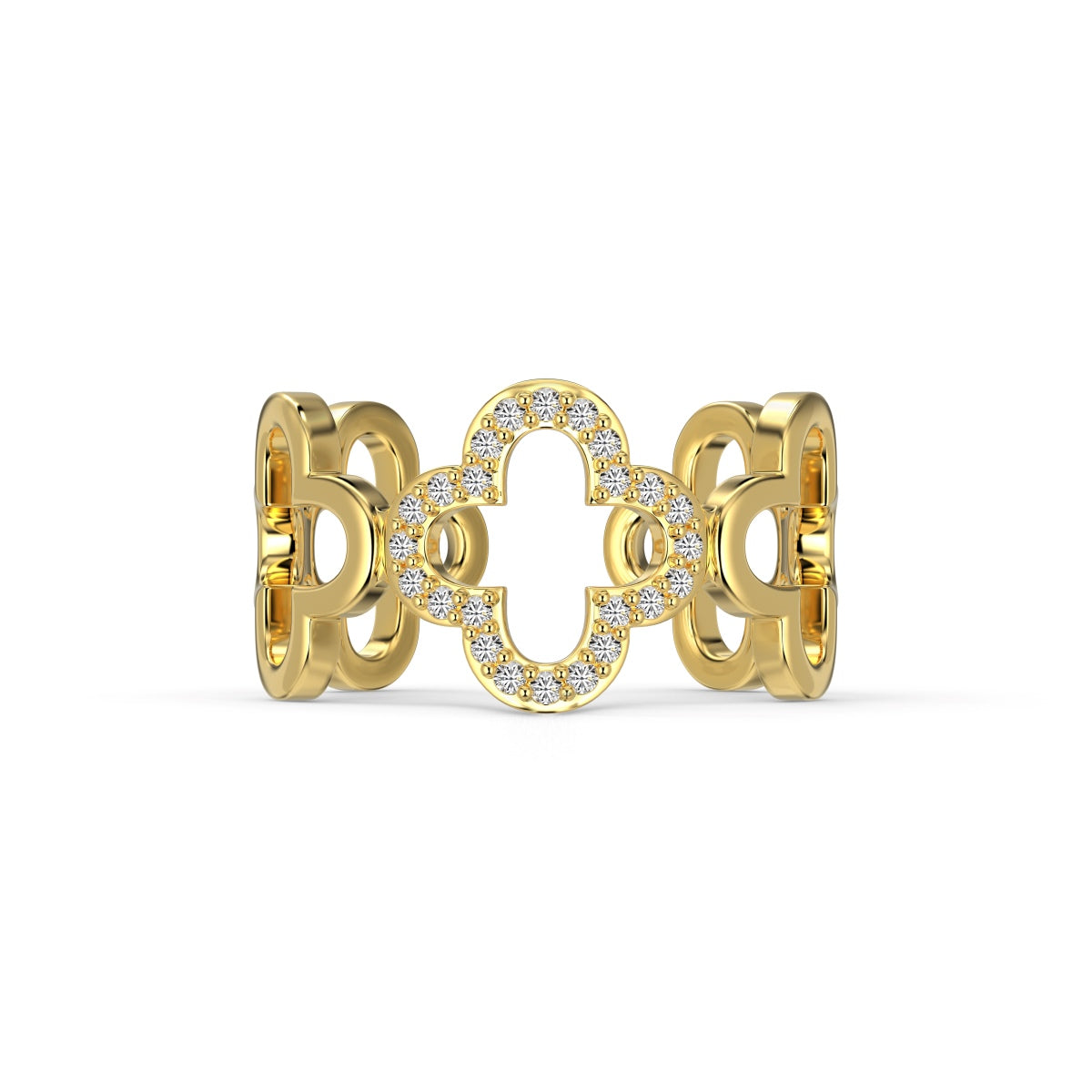[Glimmer Jewelry]中抜きデザイン 四つ葉のクローバー型リング