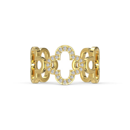 [Glimmer Jewelry]中抜きデザイン 四つ葉のクローバー型リング