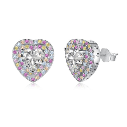[Glimmer Jewelry]Dazzling Heart Shape Lover Earrings