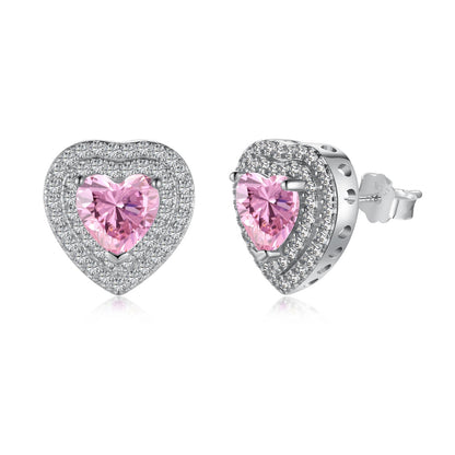 [Glimmer Jewelry]Dazzling Heart Shape Lover Earrings