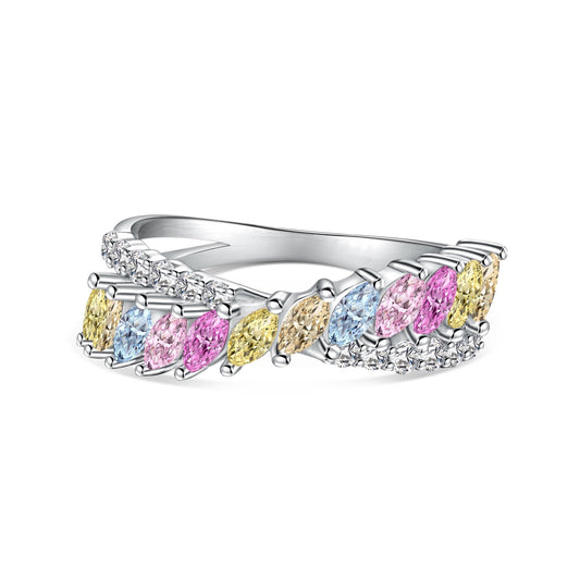 [Glimmer Jewelry]Unique Colorful Marquise Cut Daily Ring