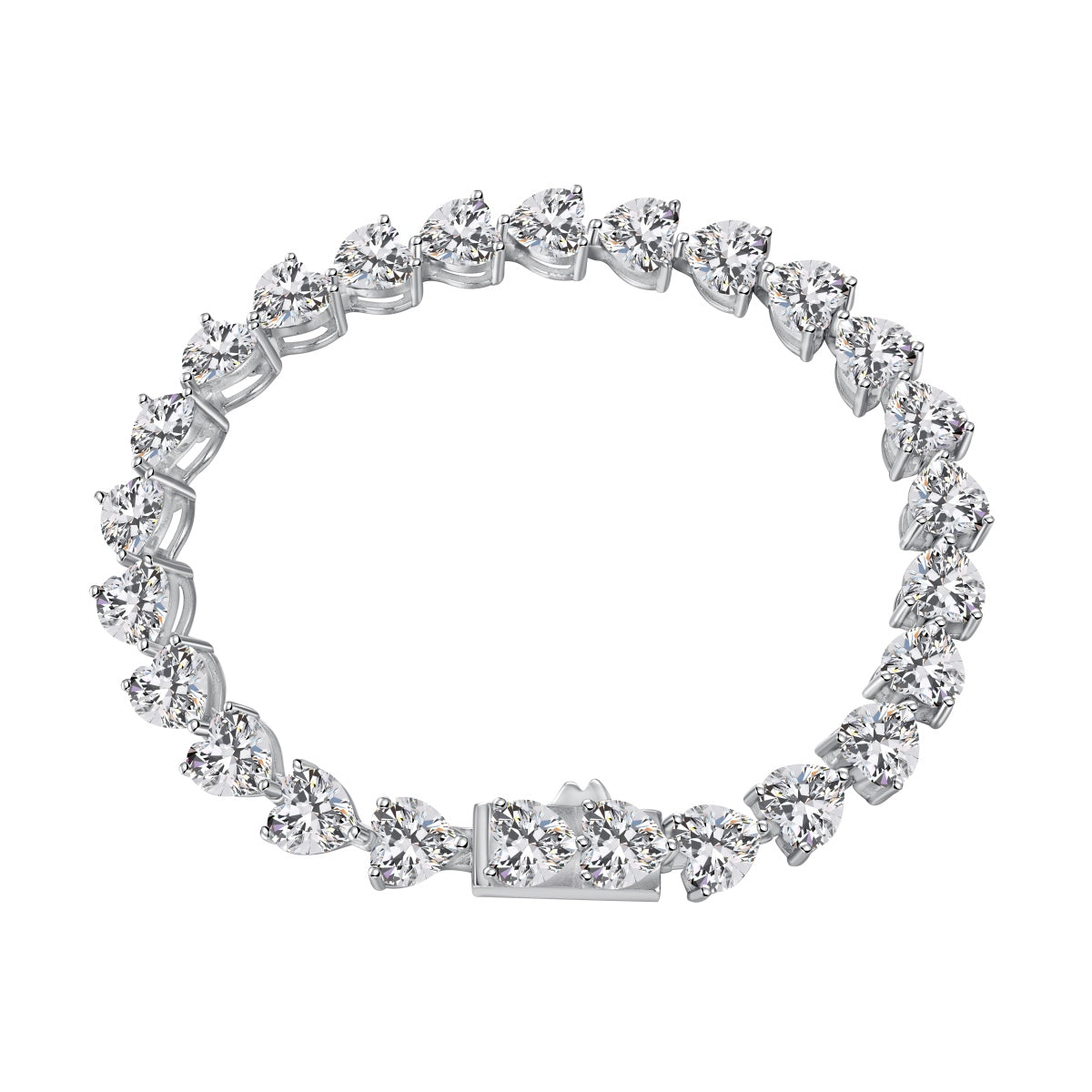 [Glimmer Jewelry]0.75 Carat Elegant Romantic Heart Shape Lover Bracelet