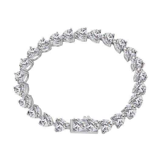 [Glimmer Jewelry]0.75 Carat Elegant Romantic Heart Shape Lover Bracelet