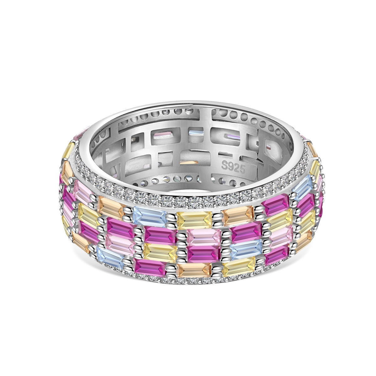 [Glimmer Jewelry]Radiant Colorful Radiant Cut Daily Ring