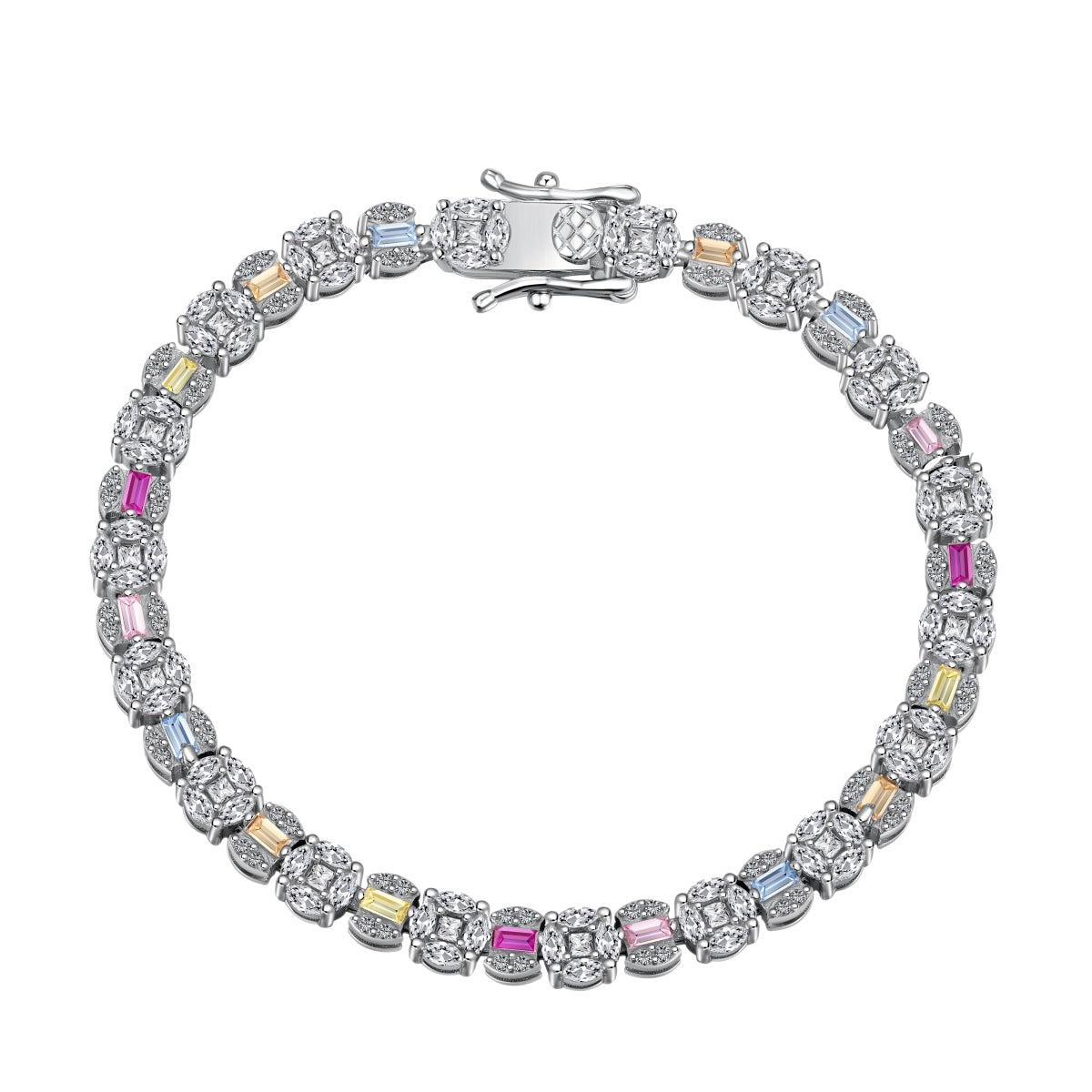 [Glimmer Jewelry]Dazzling Radiant Multi Cut Daily Bracelet